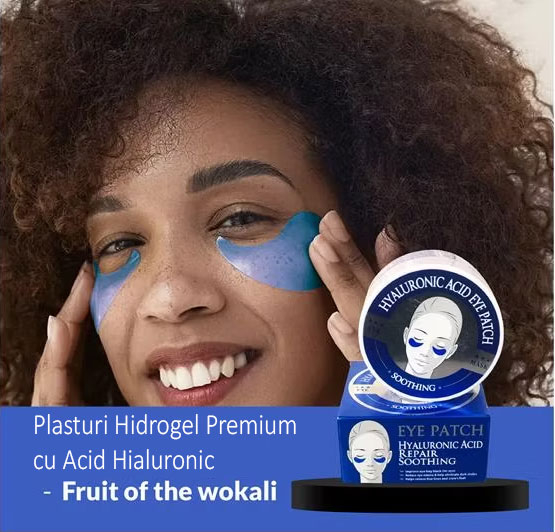 Set 60 Plasturi Hidrogel Premium pentru Ochi cu Acid Hialuronic, Spirulina si Colagen Hidrolizat, Wokali Eye Patch-big