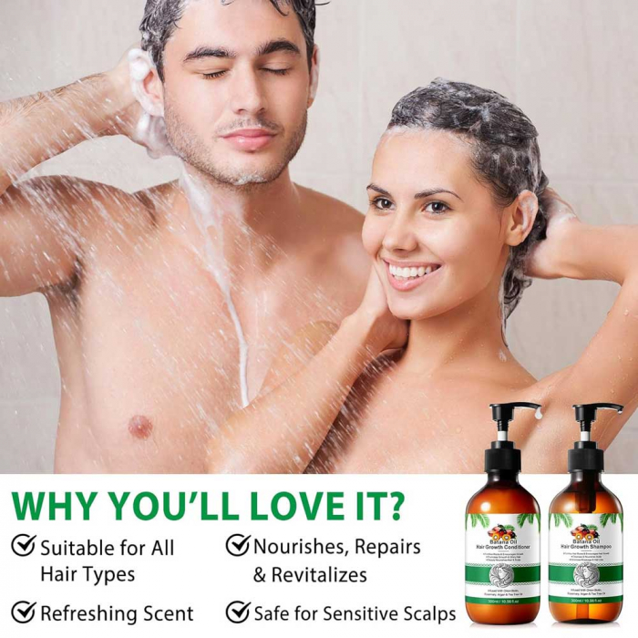 Set Premium pentru Cresterea Parului, Sampon si Balsam cu Ulei de Batana, NOVA KISS® 2 x 300 ml-big
