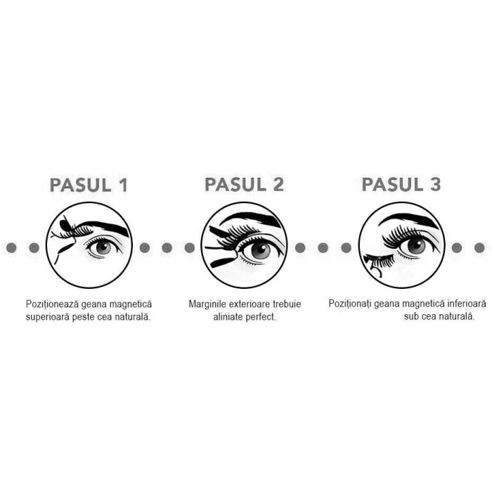 Set Gene False Profesionale cu prindere magnetica in 3 magneti, Reutilizabile, Aspect Natural, Negru 062-big