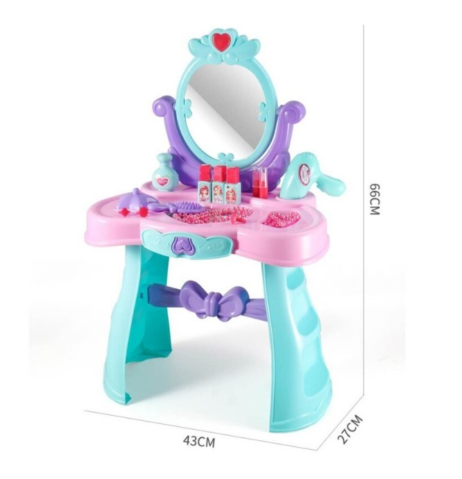 Set masuta toaleta machiaj de jucarie cu Accesorii, Oglinda, Efecte Luminoase & Sonore, Nova Kiss Pretty Beauty, Varsta 3+-big