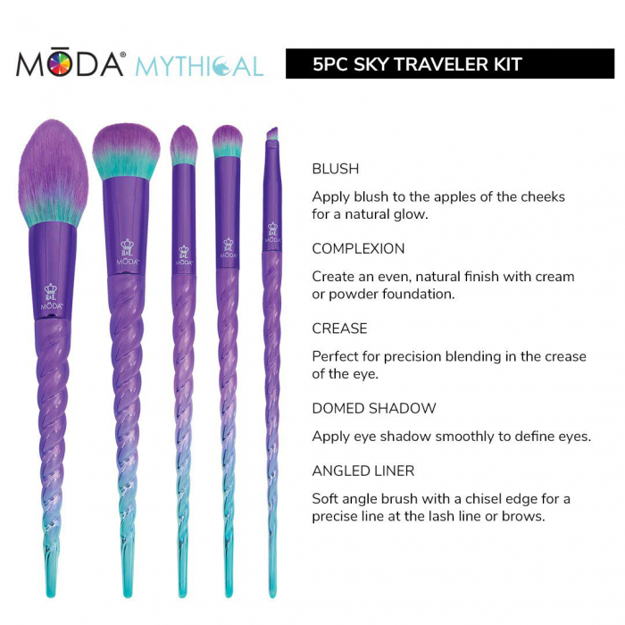 Set 5 pensule profesionale Royal & Langnickel MODA Mythical Kit, Sky Traveler-big