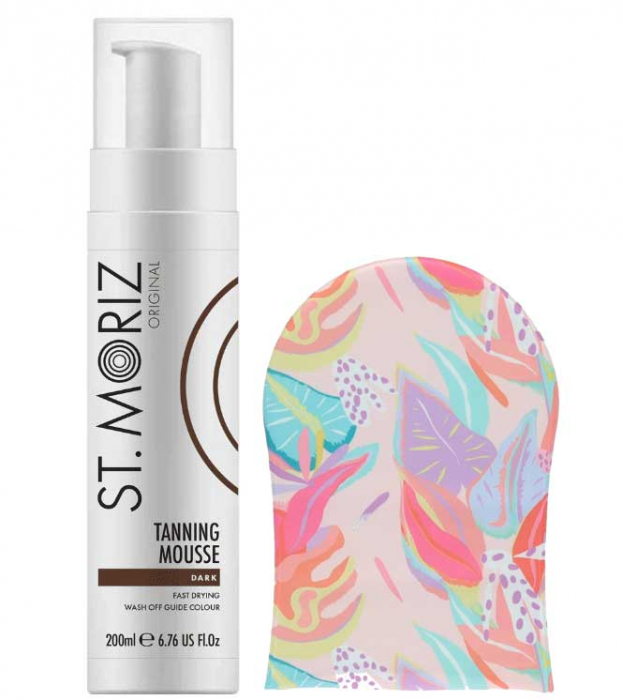 Set pentru autobronzare profesionala ST MORIZ cu Spuma Dark si Manusa Sunkissed, Hawaiian Edition-big