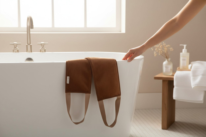 Set Profesional pentru Bronzare Fara Urme NOVA KISS® Tan Like a Pro, cu Manusa Autobronzanta, Manusa Exfolianta si Aplicator Spate-big