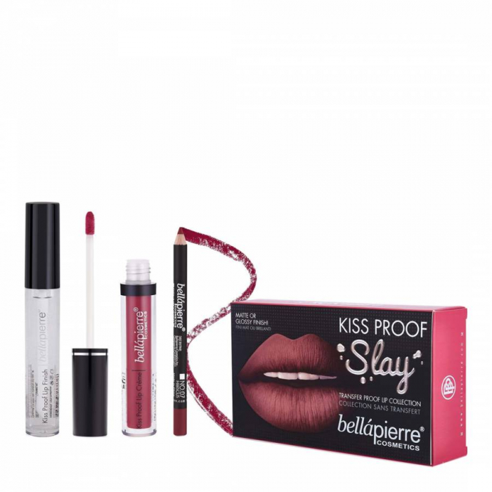 Set Rezistent la Transfer pentru Buze, Bellapierre Kiss Proof Slay, Transfer Lip Collection, Hibiscus-big