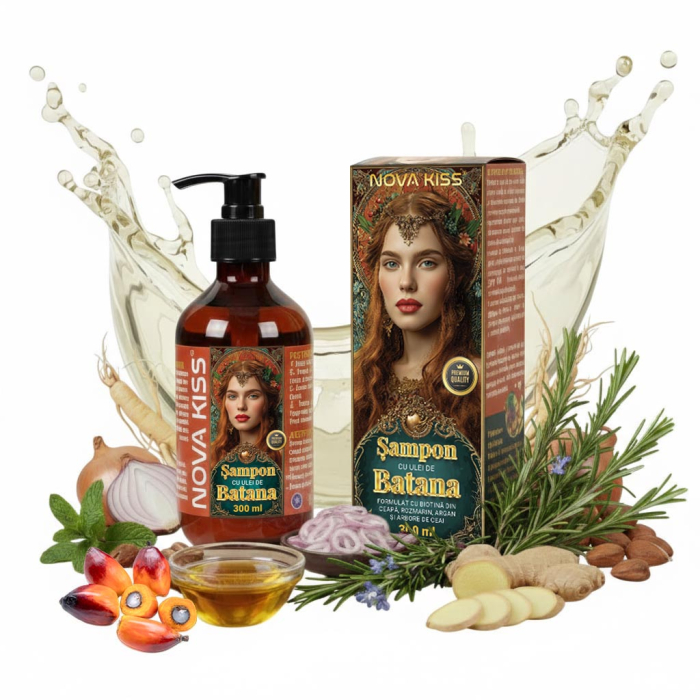 Set Sampon si Balsam cu Ulei de Batana pentru Cresterea si Regenerarea Parului NOVA KISS®, 2 x 300 ml-big