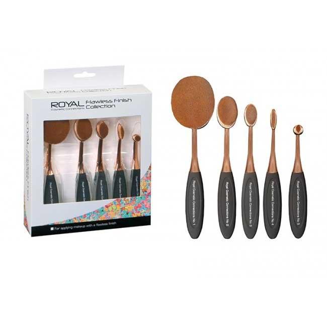 Set 5 Pensule Ovale Profesionale ROYAL Flawless Finish Collection-big