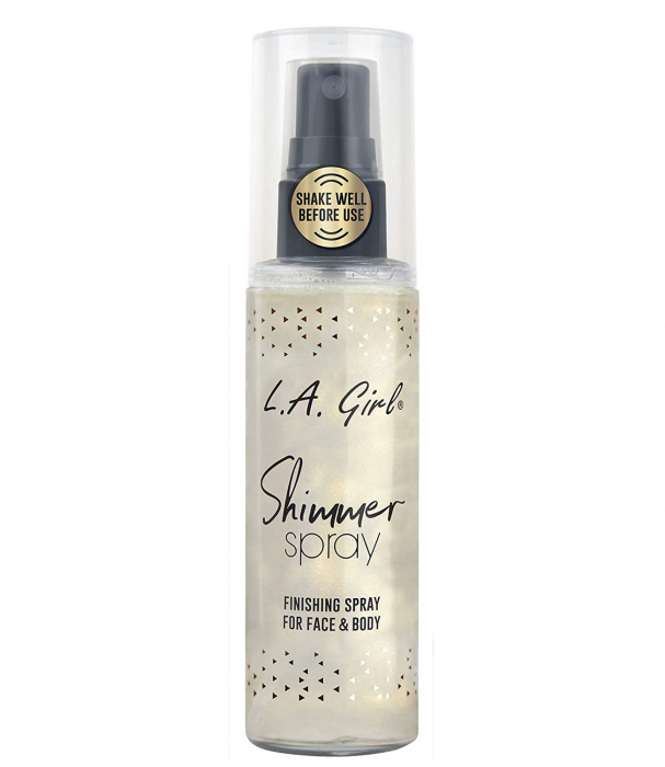 Spray cu Sclipici pentru fixare, Ten & Corp L.A Girl Shimmer Spray, Gold 80 ml-big