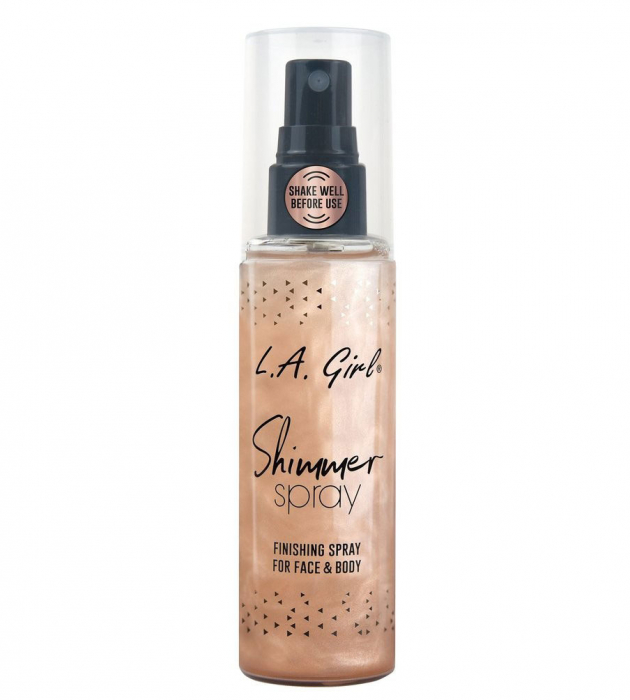 Spray cu Sclipici pentru fixare, Ten & Corp L.A Girl Shimmer Spray, Rose Gold 80 ml-big
