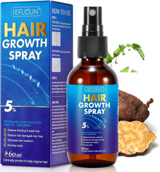 Spray Premium pentru Cresterea Rapida a Parului cu Minoxidil si Extracte din Ierburi, NOVA KISS  , 60 ml
