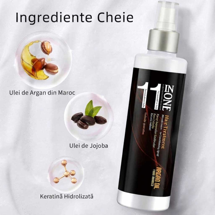 Spray Tratament Profesional Leave-In, Fara Clatire, 11 in 1 cu Protectie Termica, Infuzat cu Keratina, 250 ml-big
