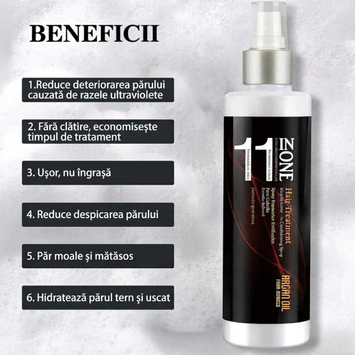 Spray Tratament Profesional Leave-In, Fara Clatire, 11 in 1 cu Protectie Termica, Infuzat cu Keratina, 250 ml-big