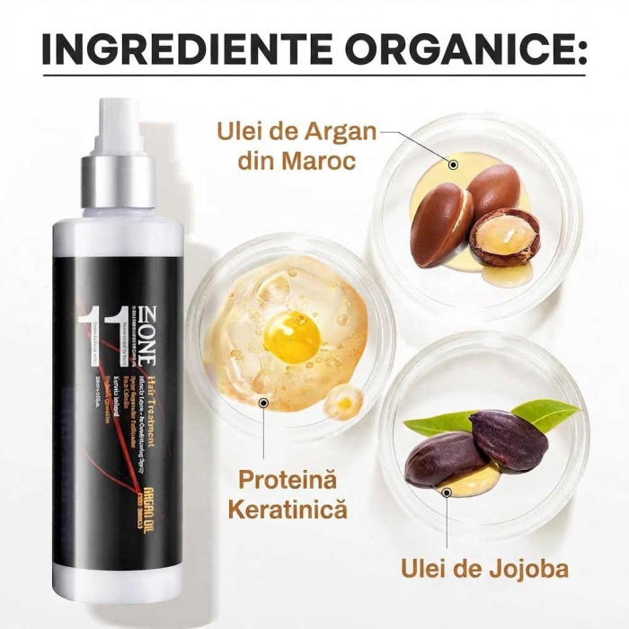Spray Tratament Profesional Leave-In, Fara Clatire, 11 in 1 cu Protectie Termica, Infuzat cu Keratina, 250 ml-big