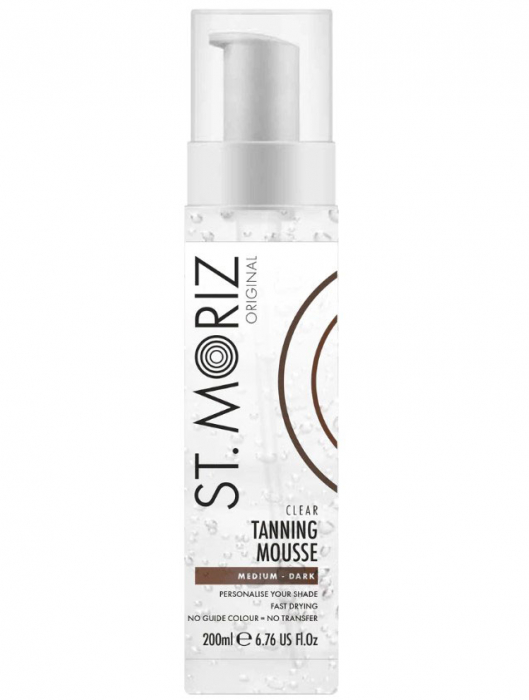 Spuma Autobronzanta Profesionala ST MORIZ Clear Tanning Mousse, No mess, Medium Dark, 200 ml