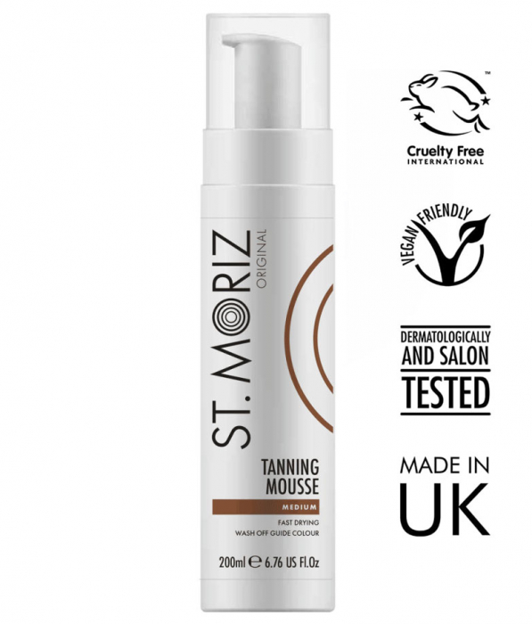 Spuma Autobronzanta Profesionala ST MORIZ Tanning Mousse Fast Drying, Medium, 200 ml-big