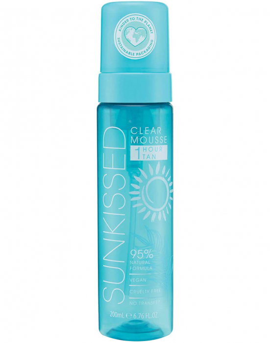 Spuma Autobronzanta Profesionala SUNKISSED Clear, 95% Ingrediente Naturale, Ocean Edition, 1Hour Tan, 200 ml