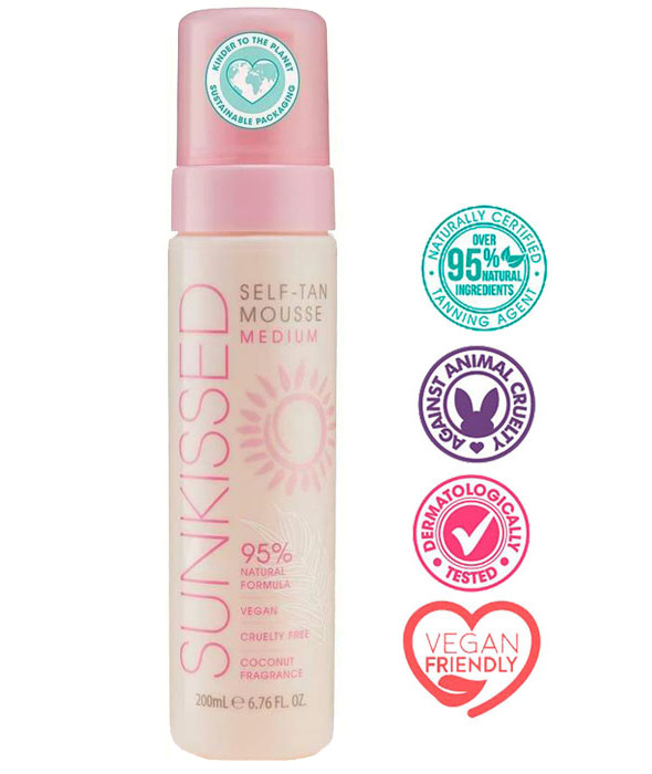 Spuma Autobronzanta Profesionala SUNKISSED Self-tan, MEDIUM, 95% Ingrediente Naturale, 200 ml-big