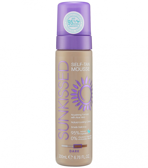 Spuma Autobronzanta Profesionala SUNKISSED Self-tan, Dark, 95% Ingrediente Naturale, 200 ml-big