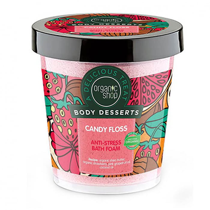 Spuma de baie Antistres Organic Shop Body Desserts Candy Floss, 450 ml