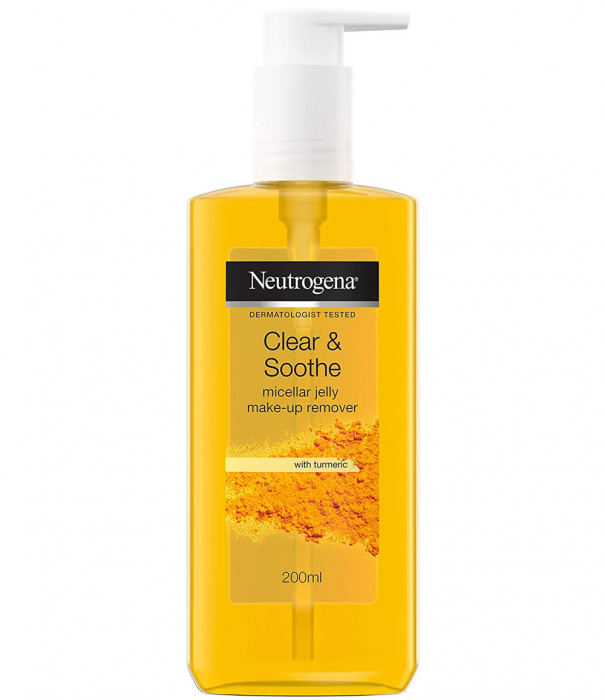 Demachiant cu Turmeric pentru ten patat si acneic NEUTROGENA Clear Soothe Micellar Jelly, 200 ml