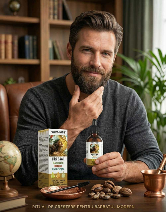 Ulei 3 in 1 Rozmarin, Batana și Ricin Negru NOVA KISS® ,100% Pur & Natural, Grad Terapeutic Premium, pentru Cresterea Parului, Tratarea Scalpului si Pielii, 60 ml-big