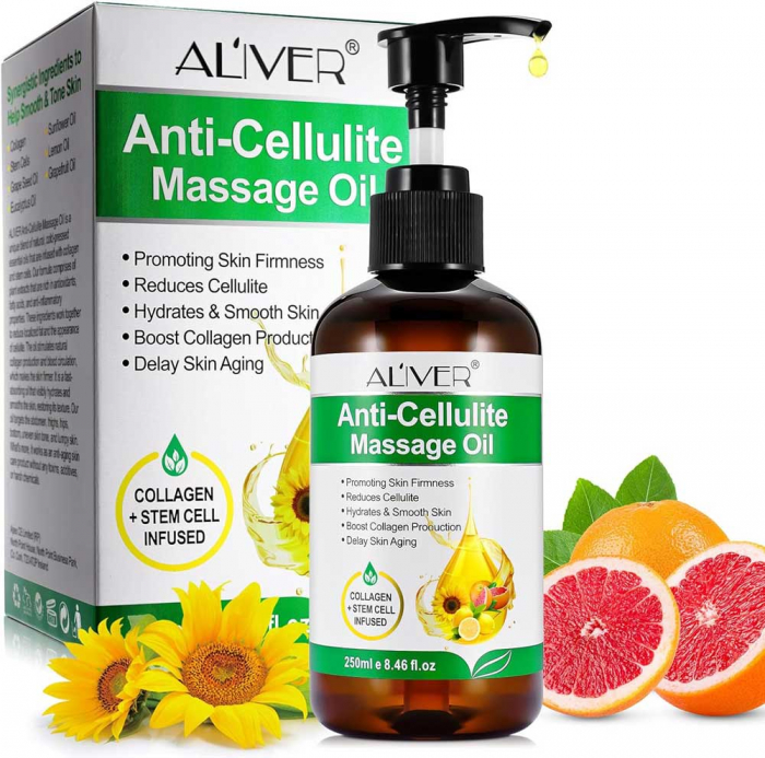Ulei Anticelulitic Premium infuzat cu Celule Stem, Colagen, mix Uleiuri Esentiale, 250 ml-big