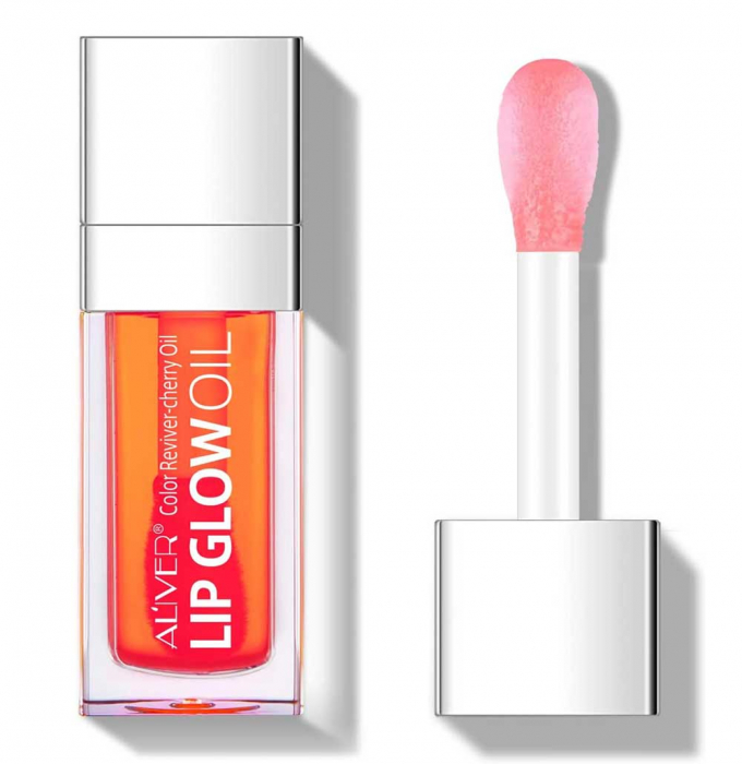 Ulei cu Efect de Marire a Buzelor infuzat cu Ulei de Cirese, Aliver Color Plumping, 02 Coral, 6 ml-big