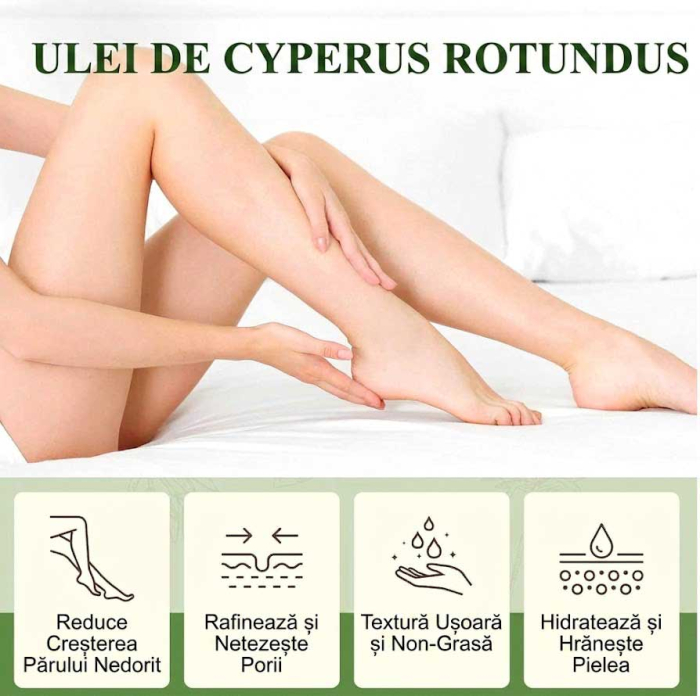 Ulei Cyperus Rotundus 100% Pur & Natural pentru Incetinirea Cresterii Parului Nedorit, 60 ml-big