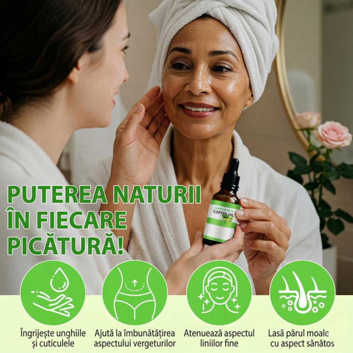 Ulei de Cafea Verde 100% Pur, Presat la Rece - Ten, Corp, Par, 60 ml-big