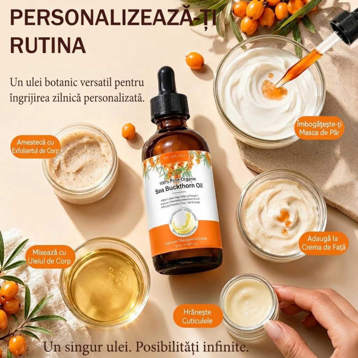 Ulei de Catina 100% Pur si Natural pentru Ingrijirea Tenului si Parului, Calitate Premium, Presat la Rece, 60ml-big