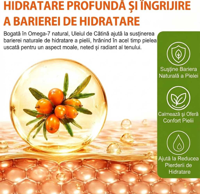 Ulei de Catina Organic, 100% Pur pentru Ingrijire Piele si Par, Extra Virgin, 60ml-big
