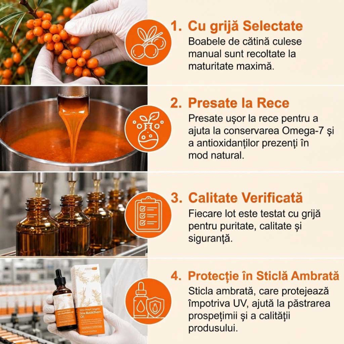 Ulei de Catina Organic, 100% Pur pentru Ingrijire Piele si Par, Extra Virgin, 60ml-big