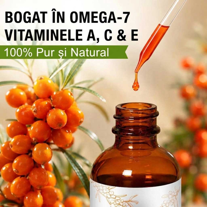 Ulei de Catina Organic, 100% Pur pentru Ingrijire Piele si Par, Extra Virgin, 60ml-big