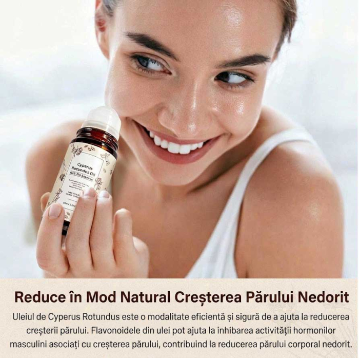 Ulei de Cyperus Rotundus, Roll-On 100% Natural pentru Reducerea Cresterii Parului Nedorit, 60 ml-big
