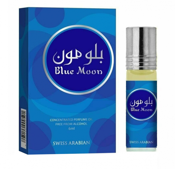 Ulei de parfum arabesc Swiss Arabian Blue Moon Perfume Oil, formula concentrata, unisex, 6 ml