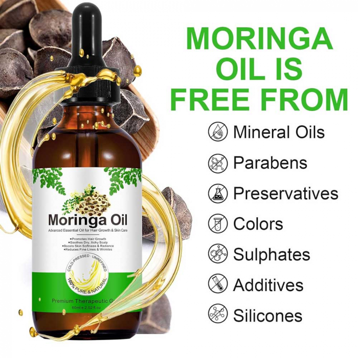 Ulei premium de Moringa 100% Natural pentru Cresterea Parului si Ingrijirea Tenului, NOVA KISS®, 60 ml-big
