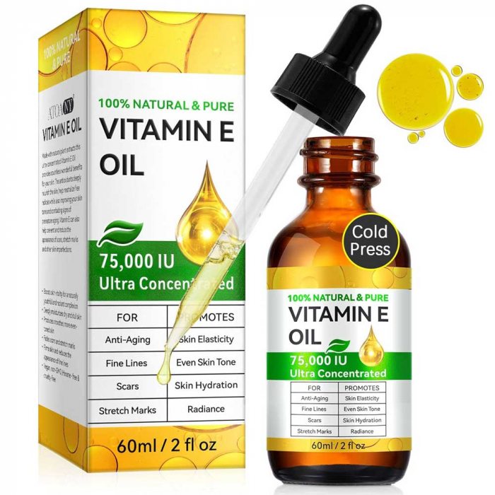 Ulei Premium Ultra Concentrat Vitamina E, 100% Natural & Pur, Fara Hexan pentru Ten, 60 ml-big