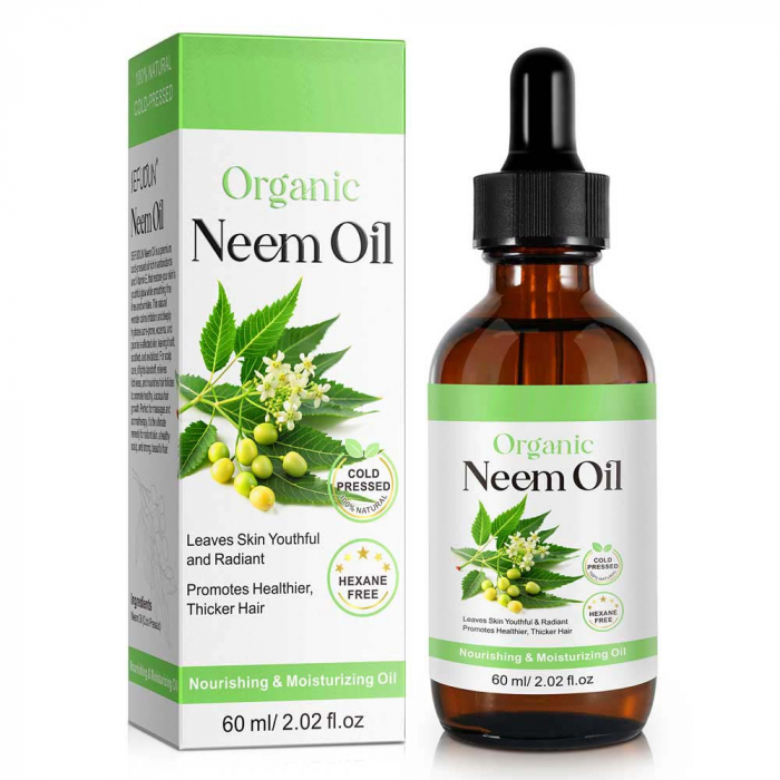 Ulei Organic de Neem, 100% Natural, Premium, Fara Hexan, pentru Piele, Scalp si Par, 60 ml-big