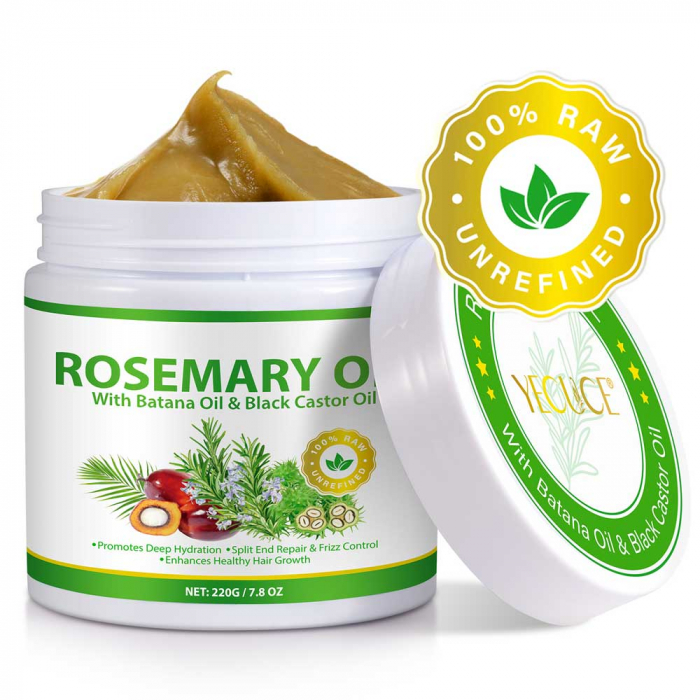 Ulei Premium de Rozmarin, Batana si Ricin, 100% Raw & Nerafinat pentru Cresterea Parului, 220 g-big