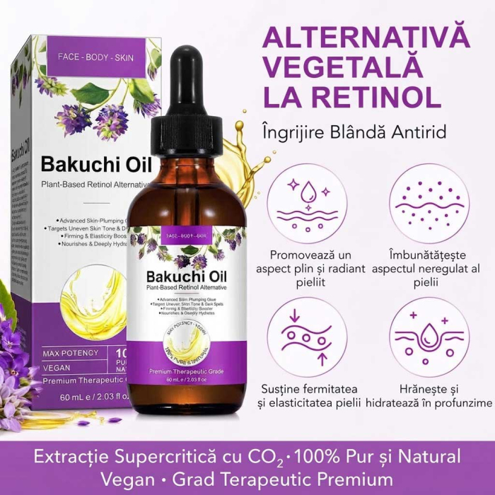 Ulei Ser Facial cu Bakuchiol | Alternativa Retinol, 100% Pur & Natural, 60 ml-big