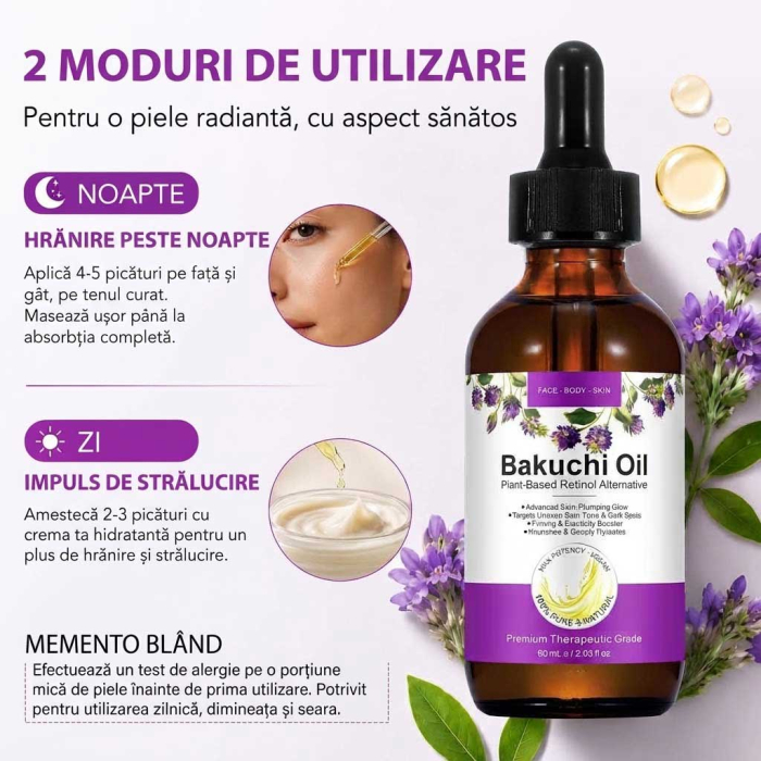 Ulei Ser Facial cu Bakuchiol | Alternativa Retinol, 100% Pur & Natural, 60 ml-big