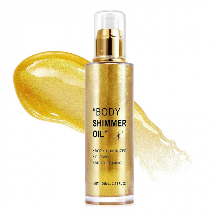 Ulei Stralucitor Premium pentru corp ikzee Body Shimmer Oil, 02 Auriu, 100 ml-big