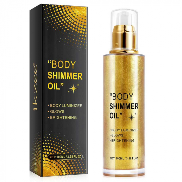 Ulei Stralucitor Premium pentru corp ikzee Body Shimmer Oil, 02 Auriu, 100 ml