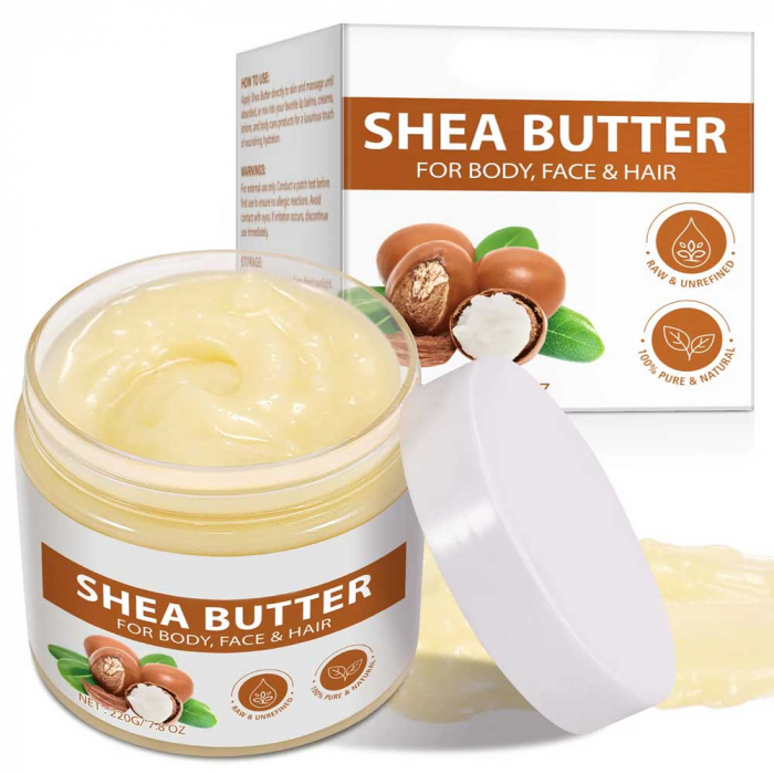 Unt de Shea Premium 100% Pur si Natural, Raw si Nerafinat, NOVA KISS pentru Fata, Corp sau Par, 220 g