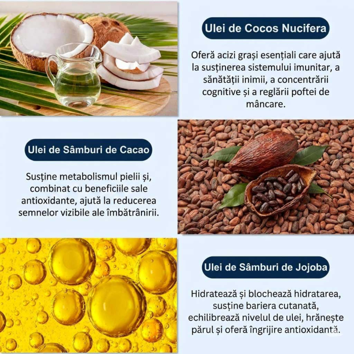 Unt pentru Cicatrici si Regenerare cu Vitamina E, Cacao si Cocos, Ten si Corp, 20g-big