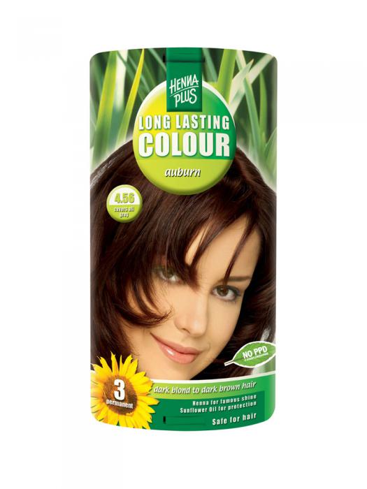 Vopsea de Par HennaPlus Long Lasting Colour - Auburn 4.56