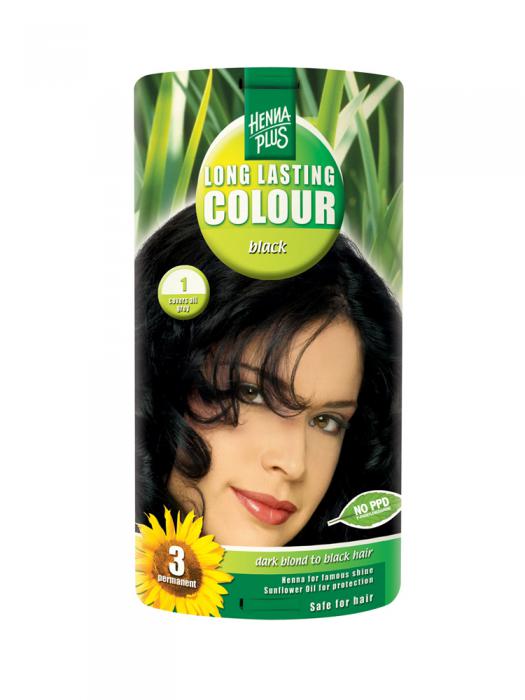 Vopsea de Par HennaPlus Long Lasting Colour - Black 1