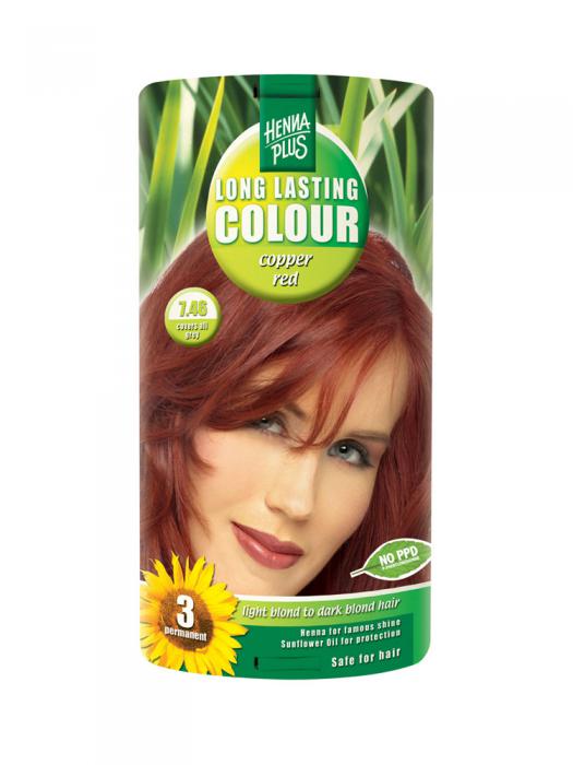 Vopsea de Par HennaPlus Long Lasting Colour - Cooper Red 7.46