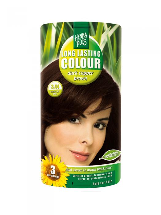 Vopsea de Par HennaPlus Long Lasting Colour - Dark Cooper Brown 3.44