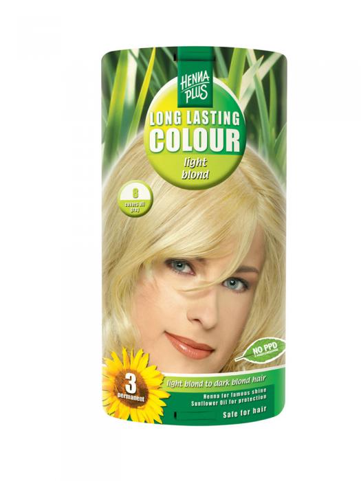 Vopsea de Par HennaPlus Long Lasting Colour - Light Blond 8