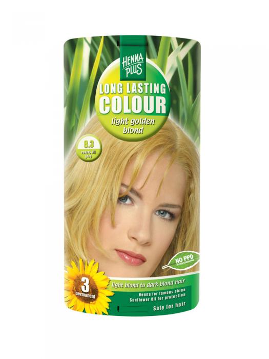 Vopsea de Par HennaPlus Long Lasting Colour - Light Golden Blond 8.3